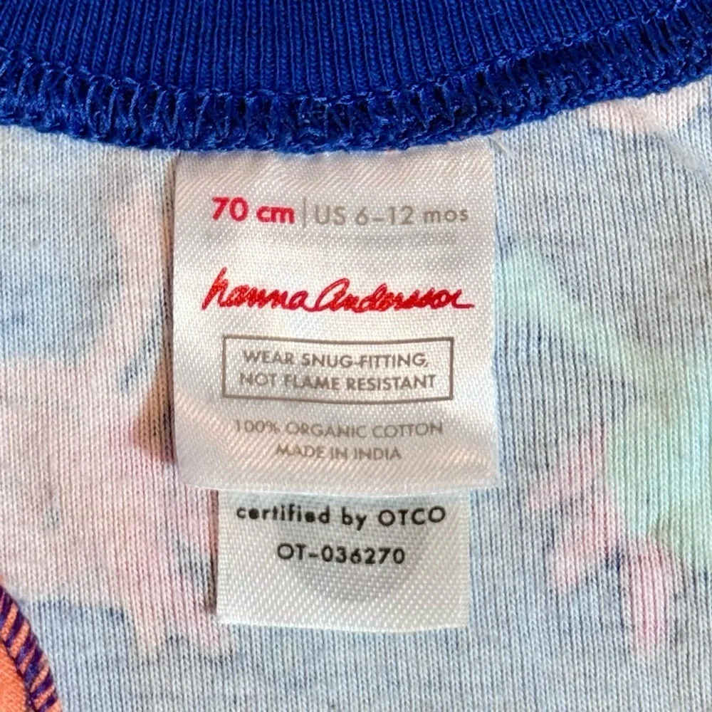 Hanna Andersson Shortie Sleeper Boys 6-12M Axolotls 2-Way Zip One-Piece Organic